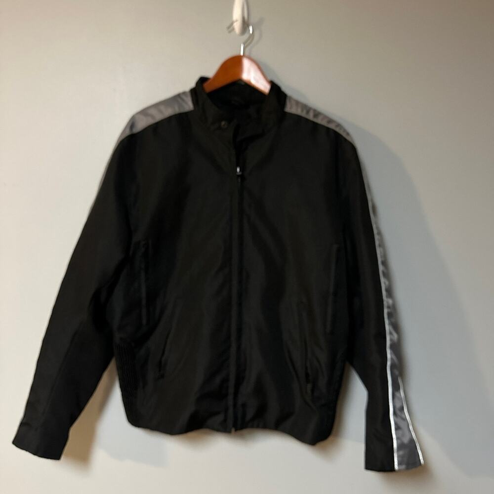 Adult Size L Motor Gear  Motorcycle Jacket Waterproof fabric Has gray/silver acc